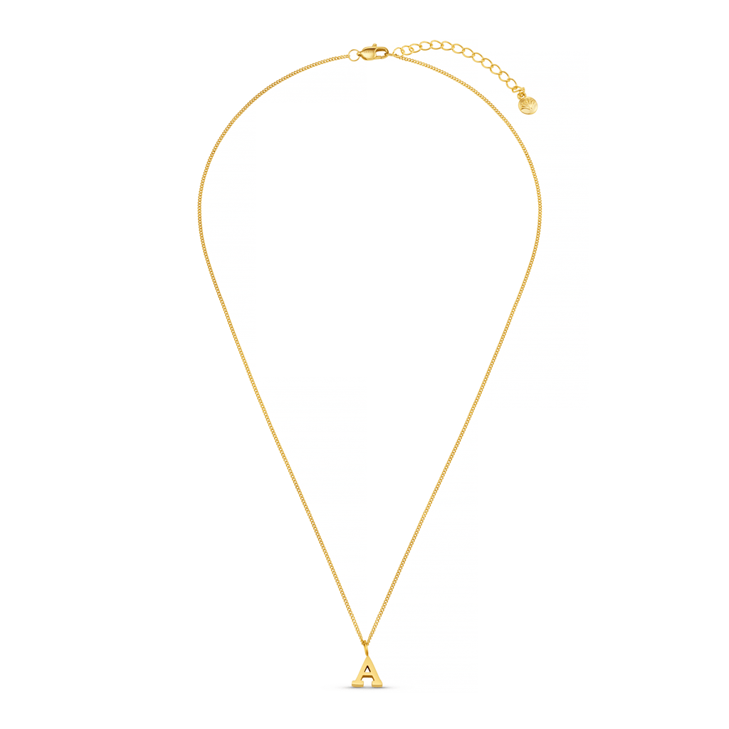 LUXE A Initial Necklace - Gold