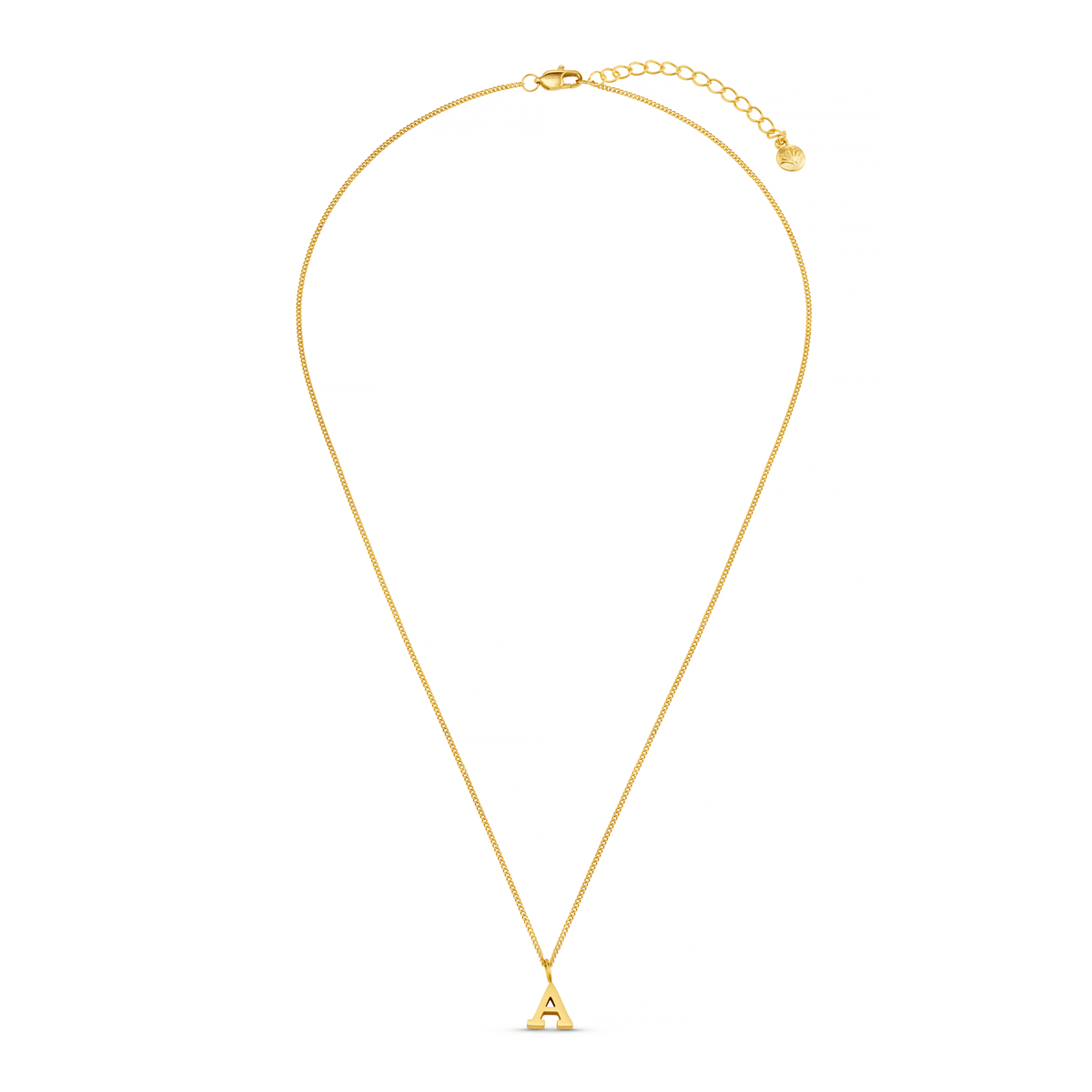LUXE A Initial Necklace - Gold