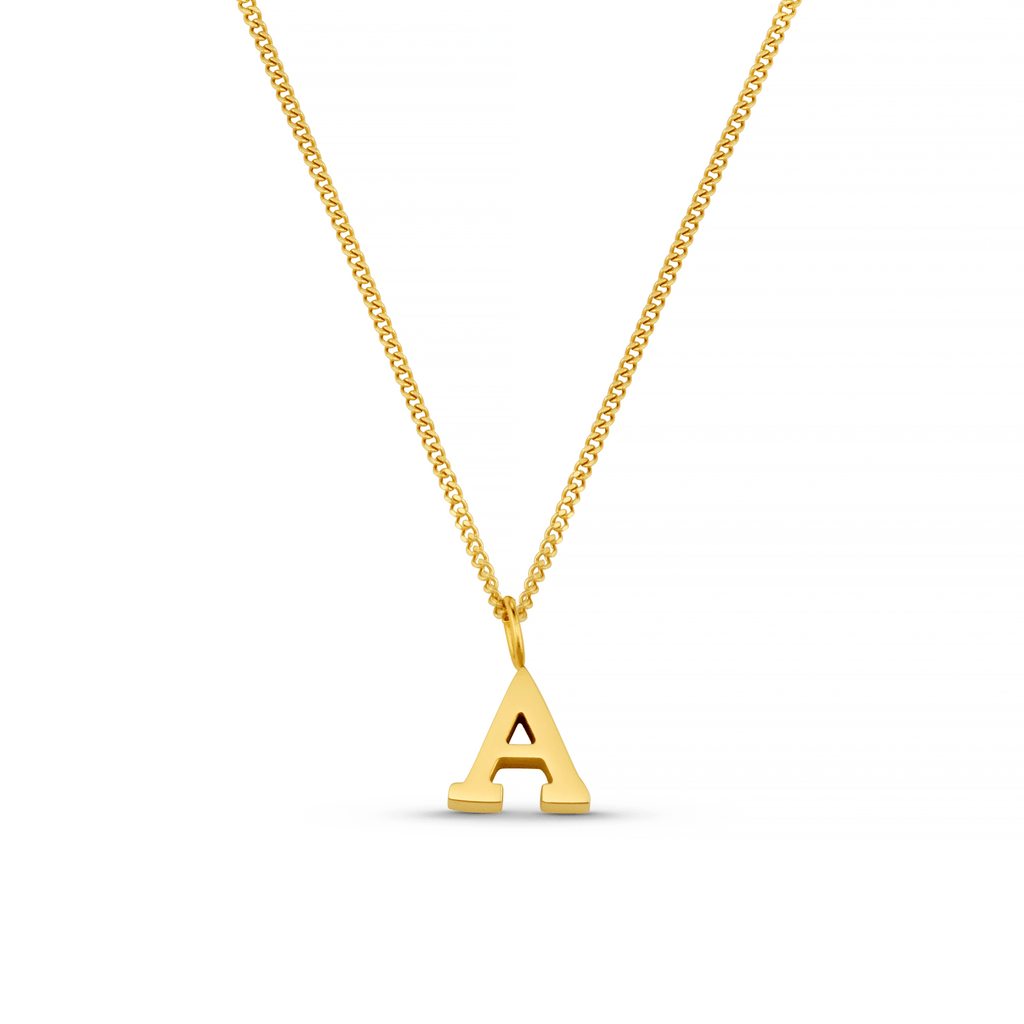 LUXE A Initial Necklace - Gold