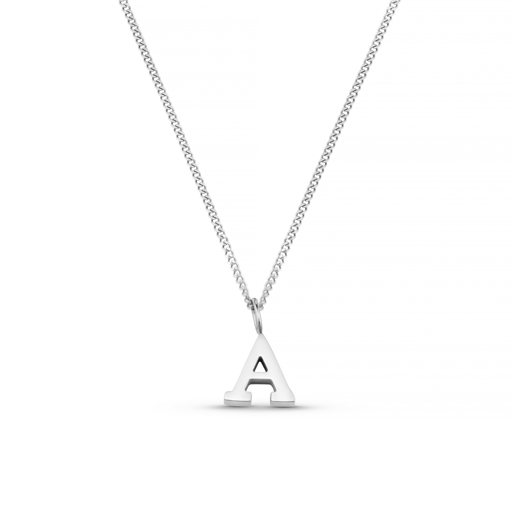 LUXE A Initial Necklace - Silver