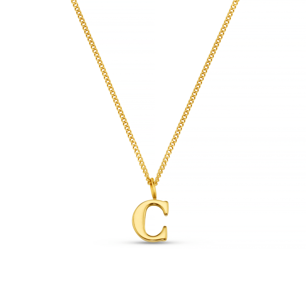 LUXE C Initial Necklace - Gold