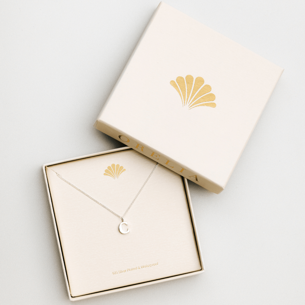 LUXE C Initial Necklace - Silver