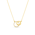 LUXE Crystal Open Circle & Interlocking Necklace