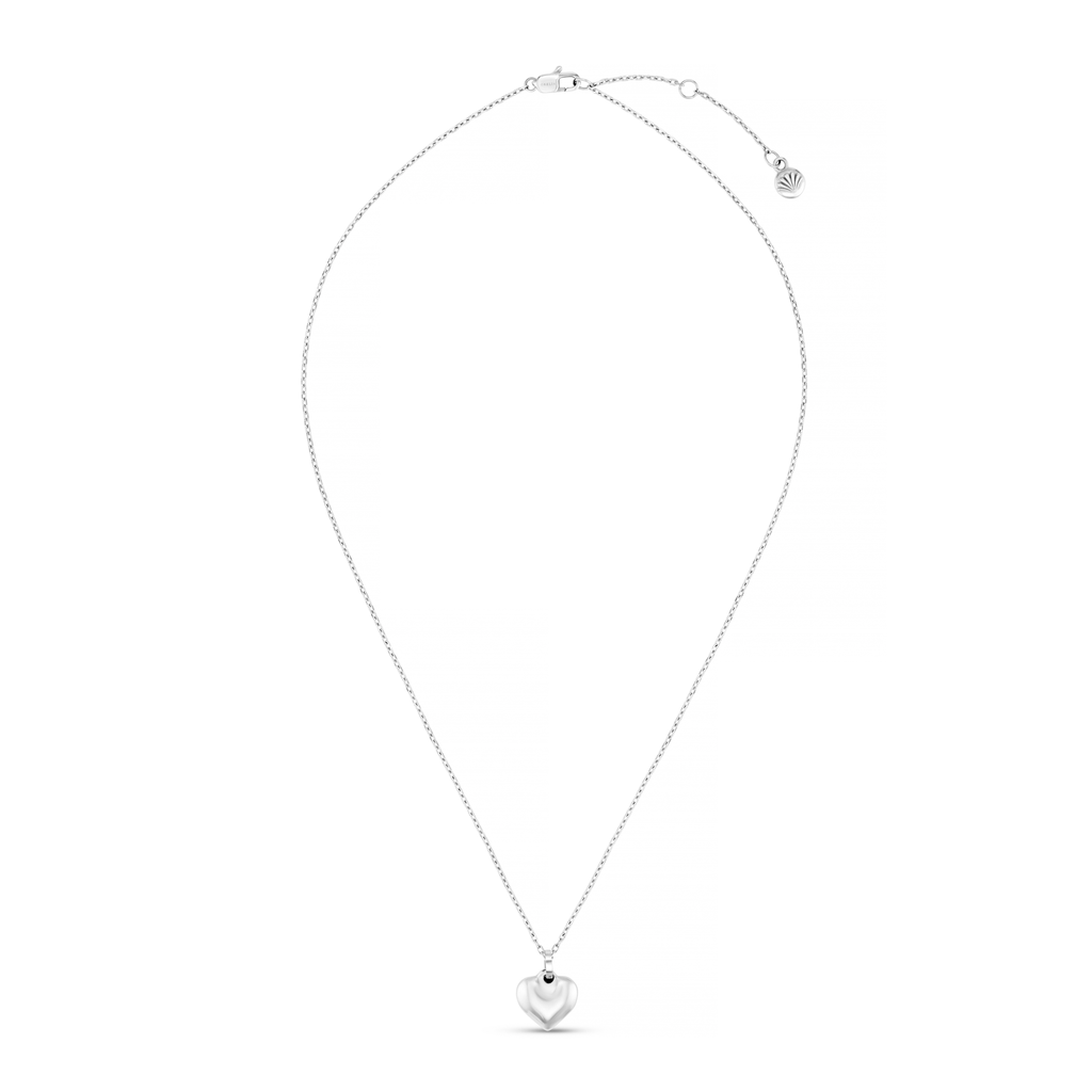 LUXE Domed Heart Necklace - Silver