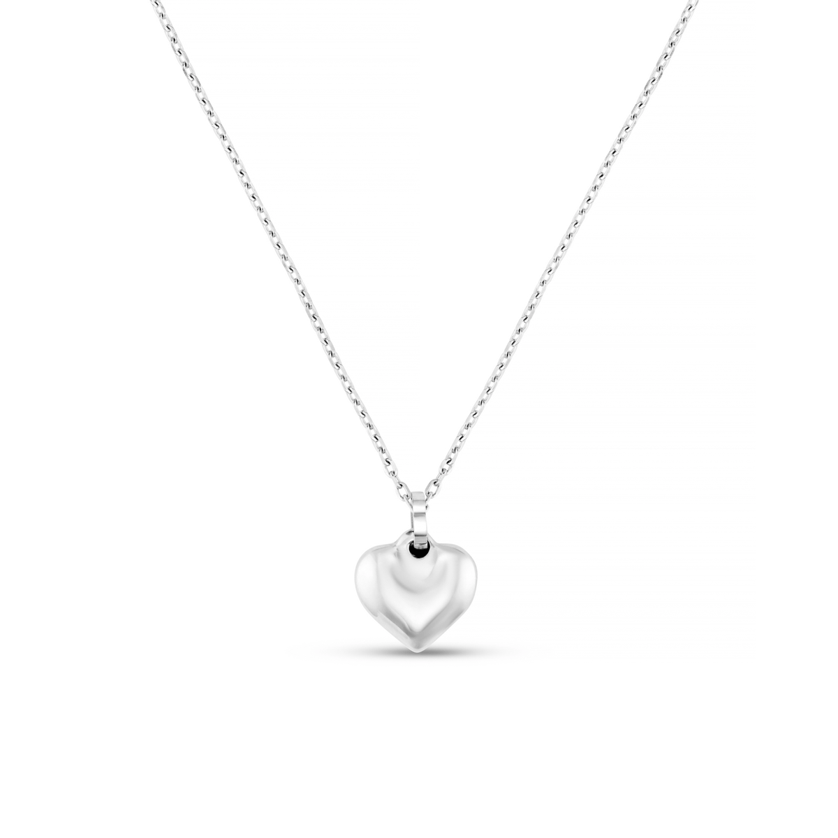 LUXE Domed Heart Necklace - Silver