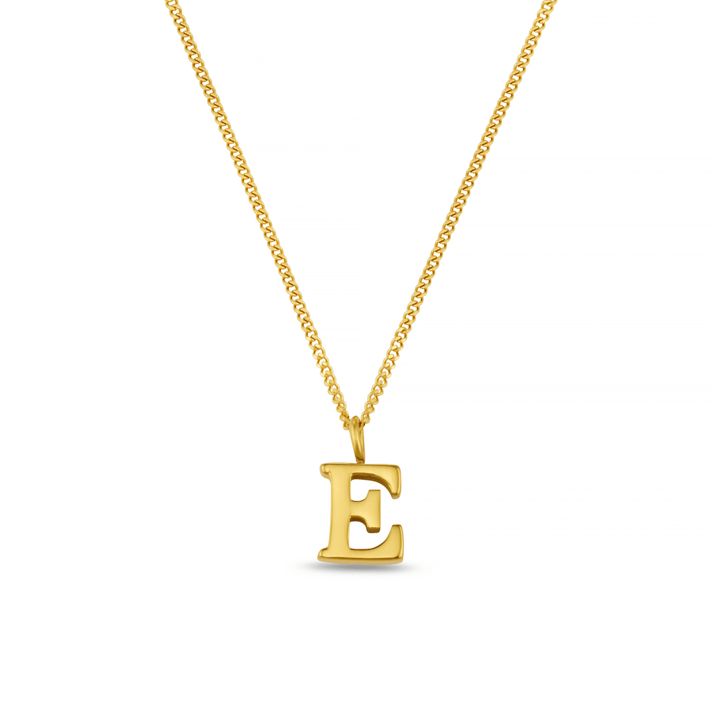 LUXE E Initial Necklace - Gold