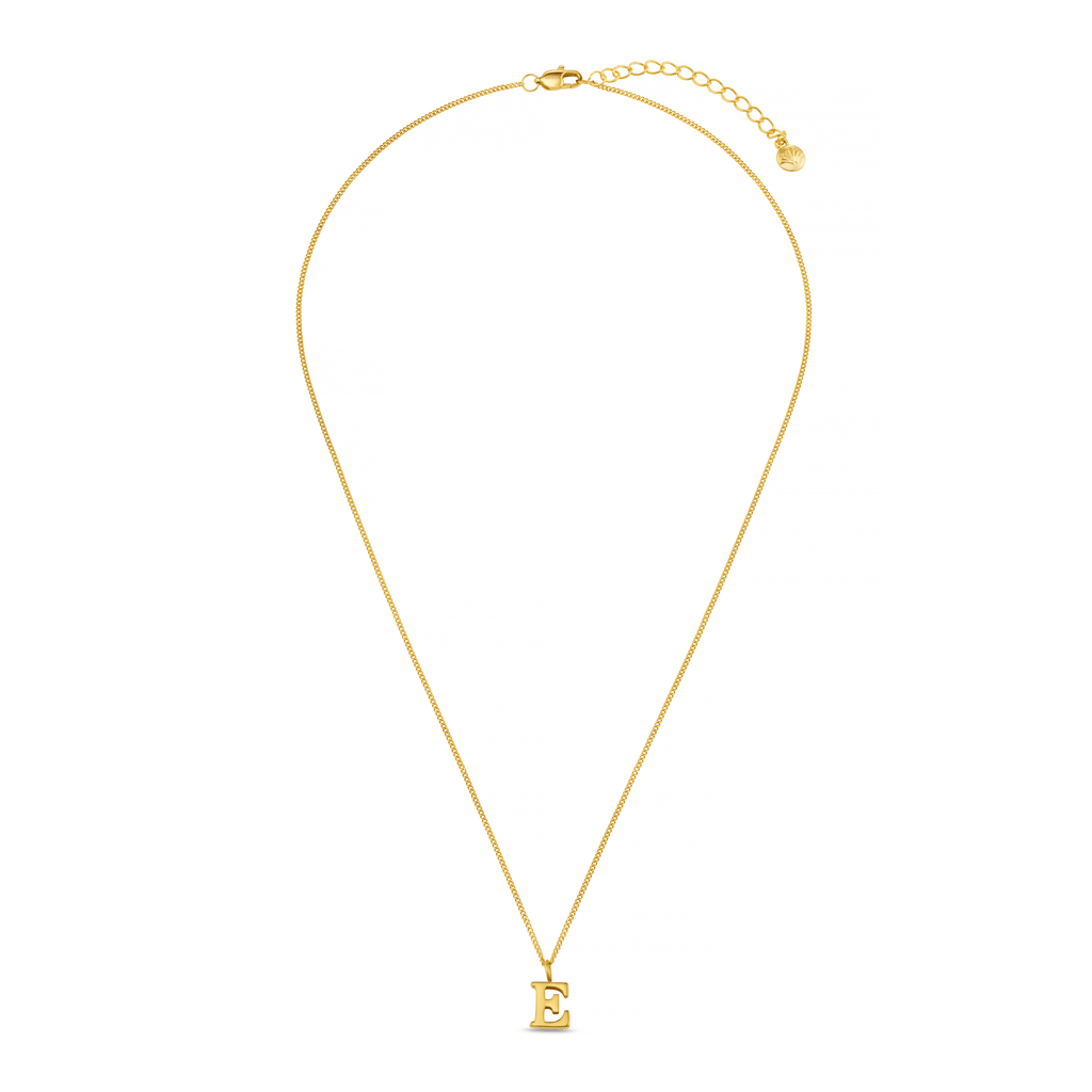 LUXE E Initial Necklace - Gold