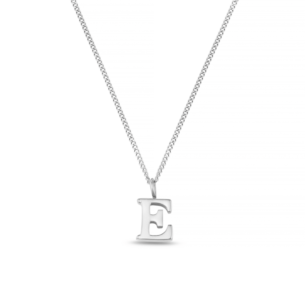 LUXE E Initial Necklace - Silver