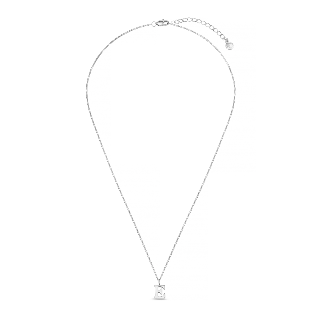 LUXE E Initial Necklace - Silver