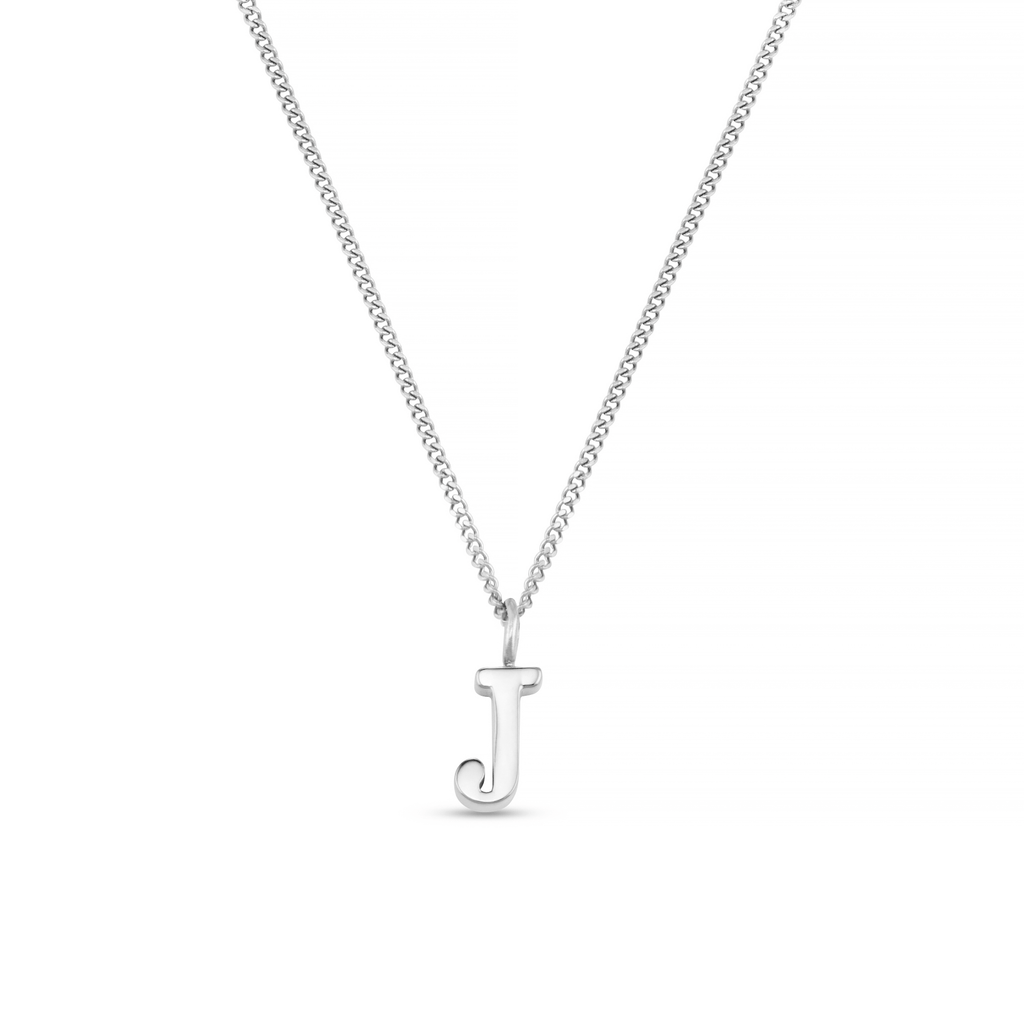 LUXE J Initial Necklace - Silver