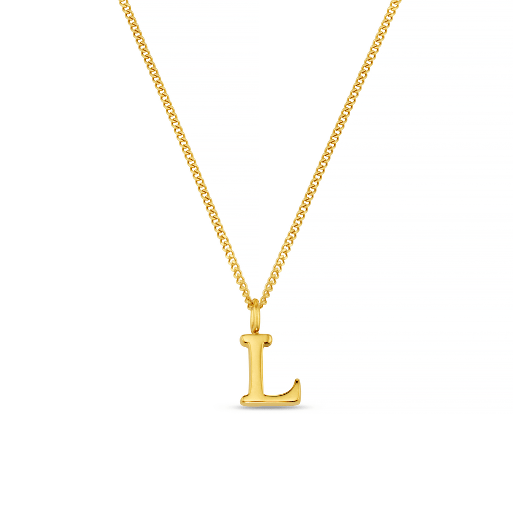 LUXE L Initial Necklace - Gold