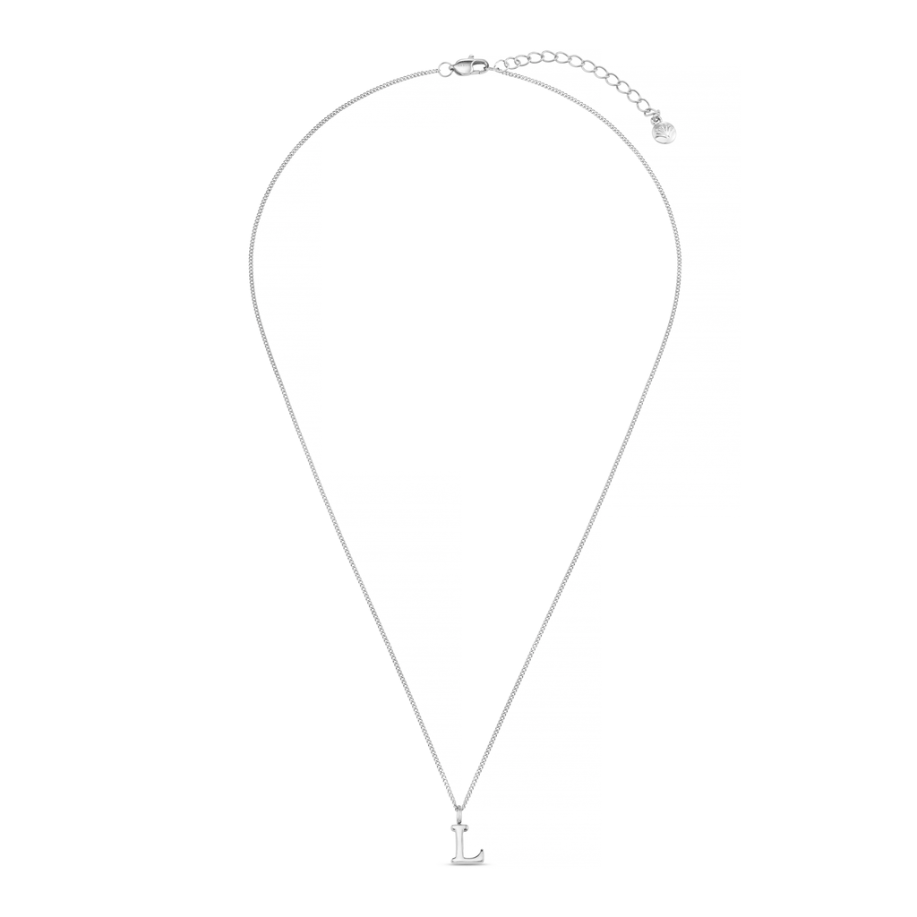 LUXE L Initial Necklace - Silver