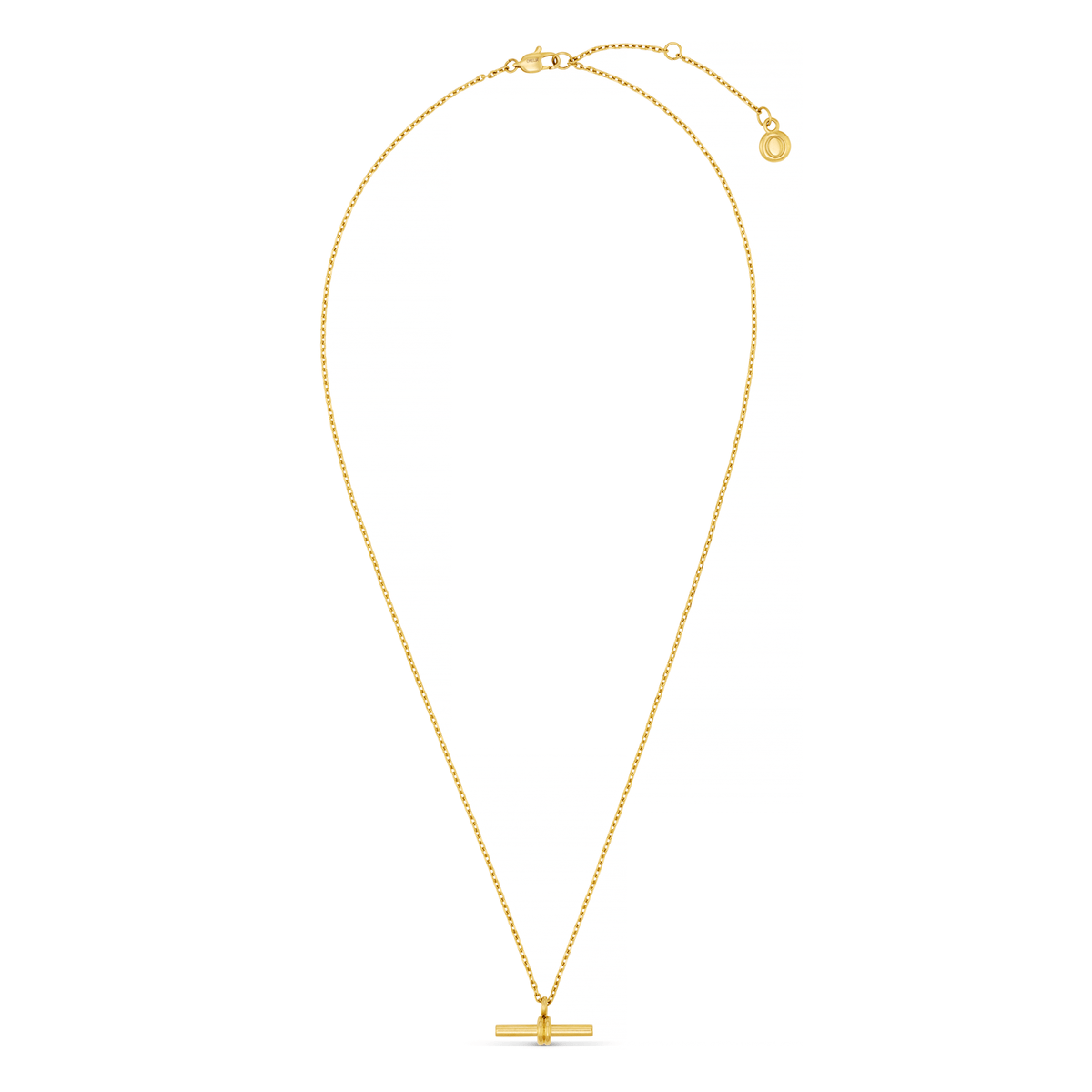 LUXE Fine Chain T-Bar Drop Necklace - Gold