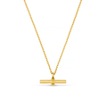 LUXE Fine Chain T-Bar Drop Necklace - Gold