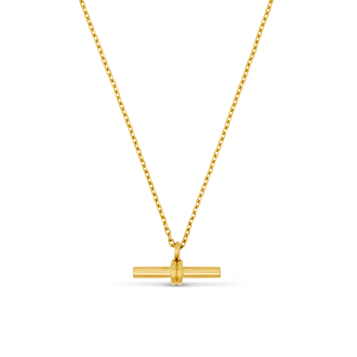 LUXE Fine Chain T-Bar Drop Necklace - Gold