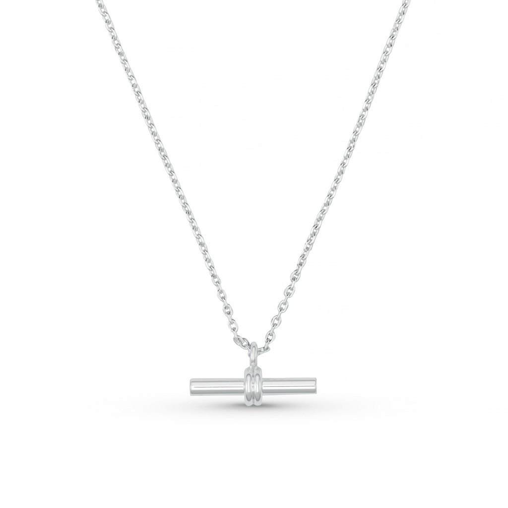 LUXE Linear T-Bar Drop Necklace - Silver