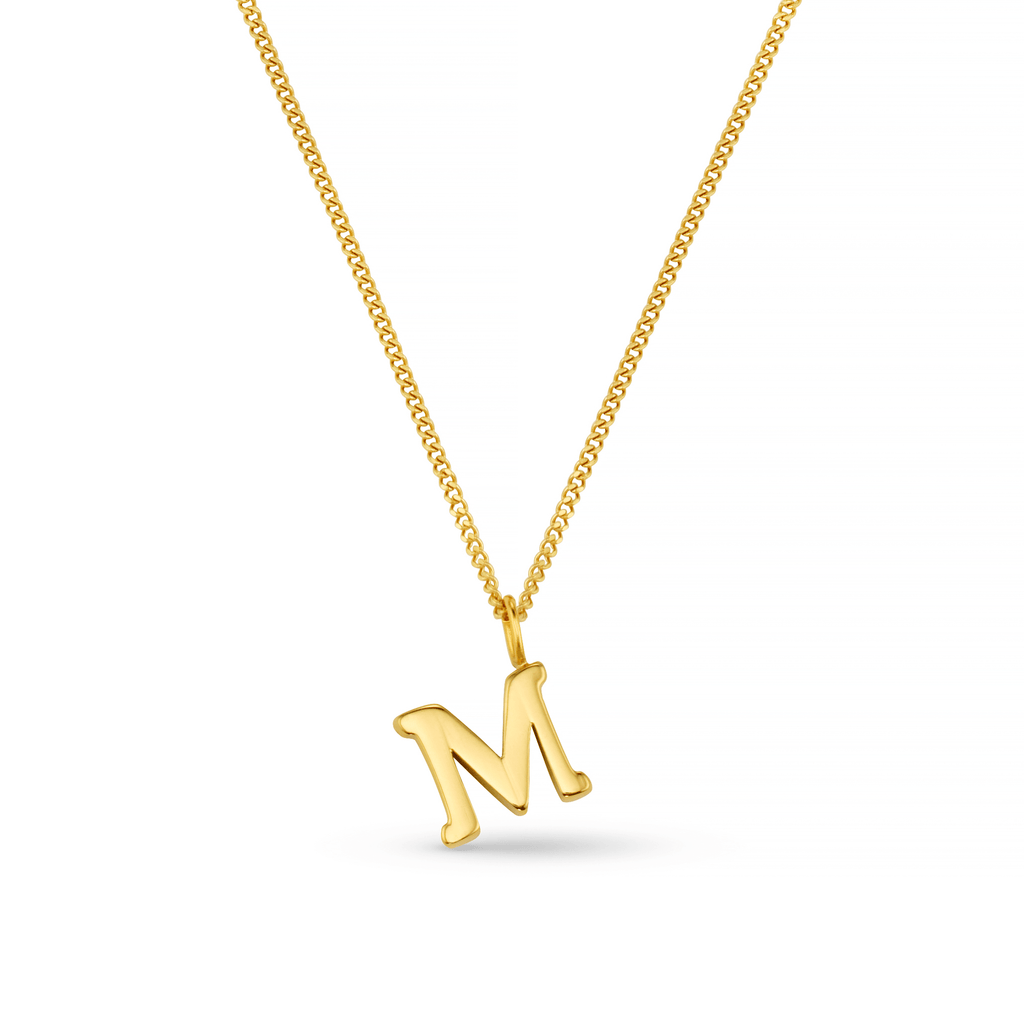 LUXE M Initial Necklace - Gold