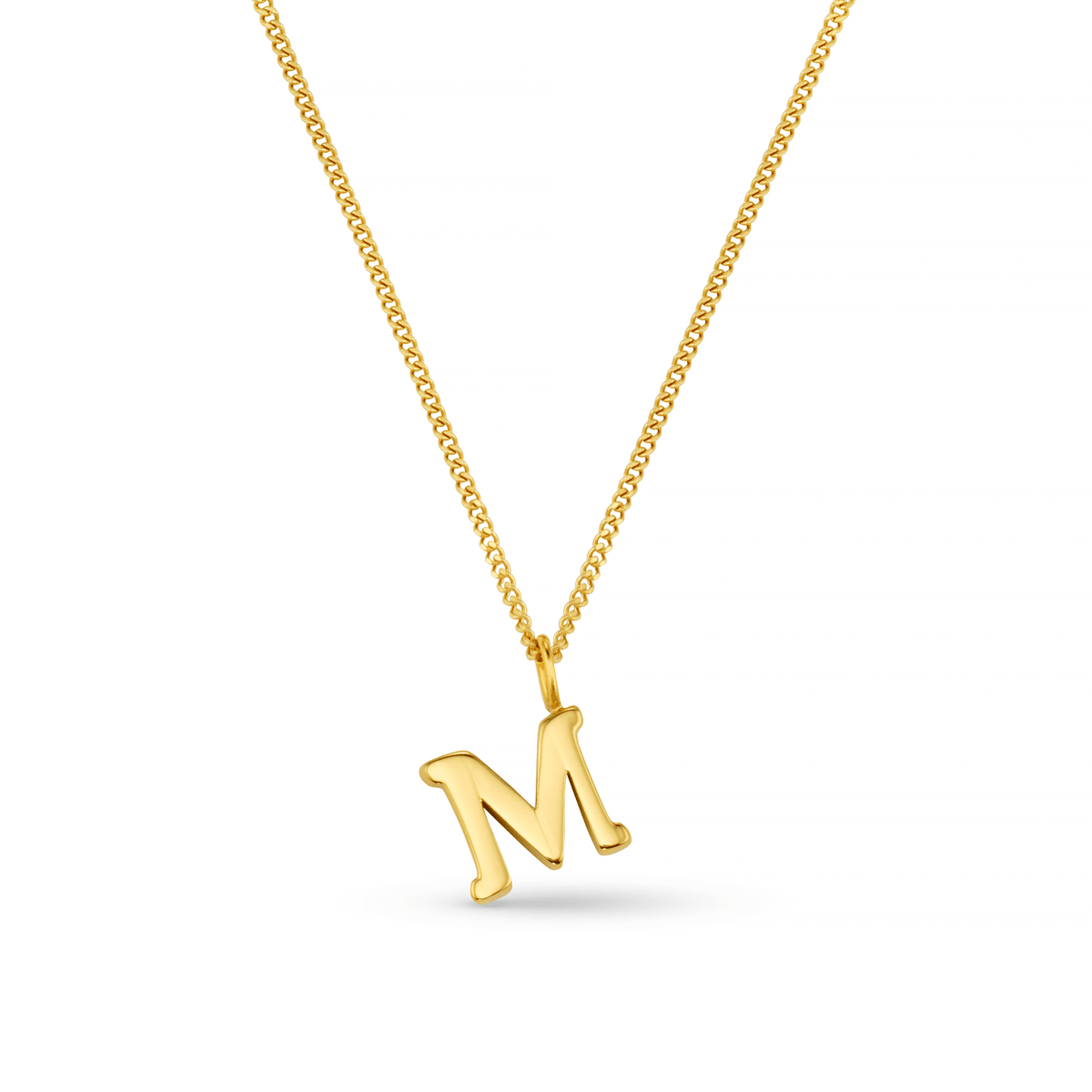 LUXE M Initial Necklace - Gold