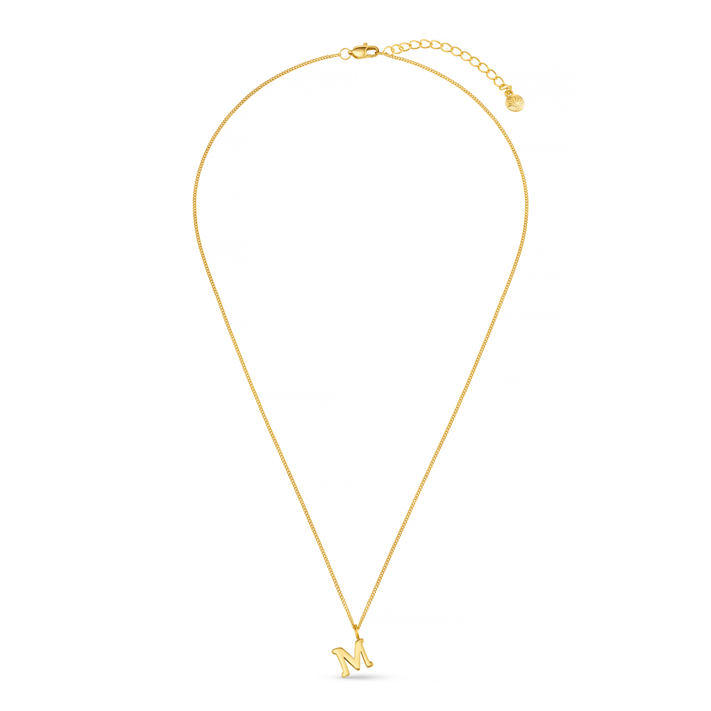 LUXE M Initial Necklace - Gold