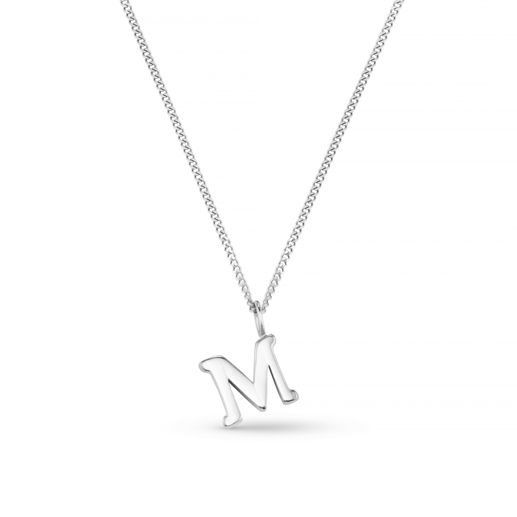 LUXE M Initial Necklace - Silver
