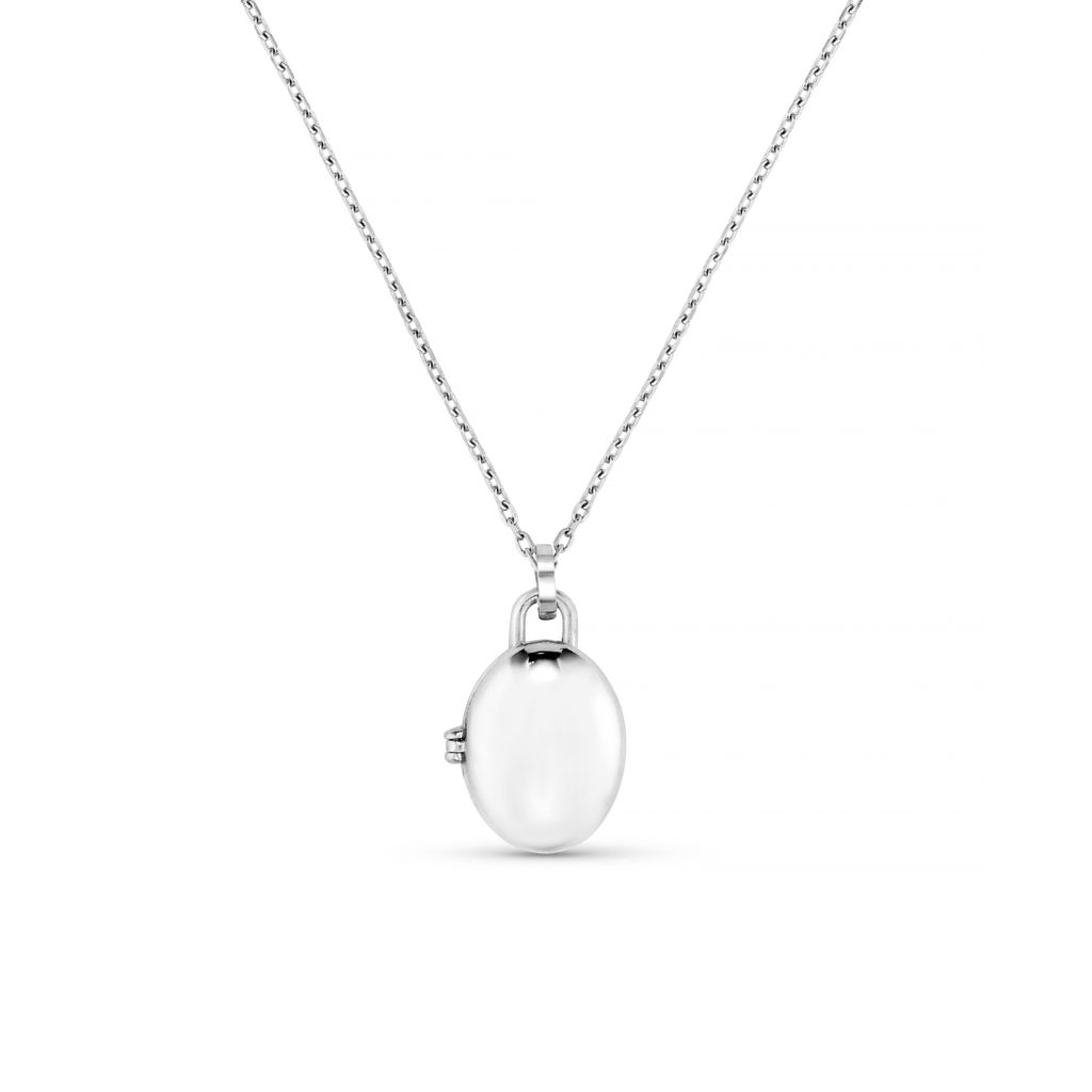 LUXE Oval Locket Necklace - Silver