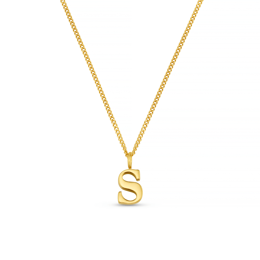 LUXE S Initial Necklace - Gold