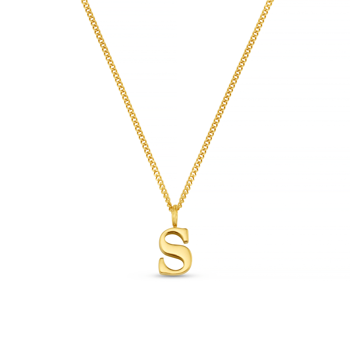 LUXE S Initial Necklace - Gold