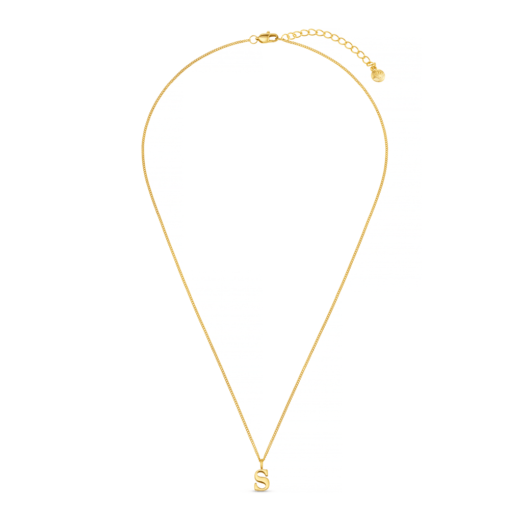 LUXE S Initial Necklace - Gold