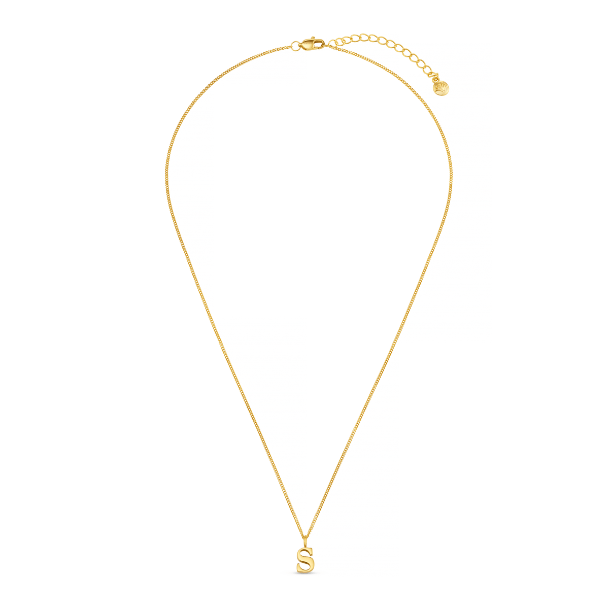 LUXE S Initial Necklace - Gold