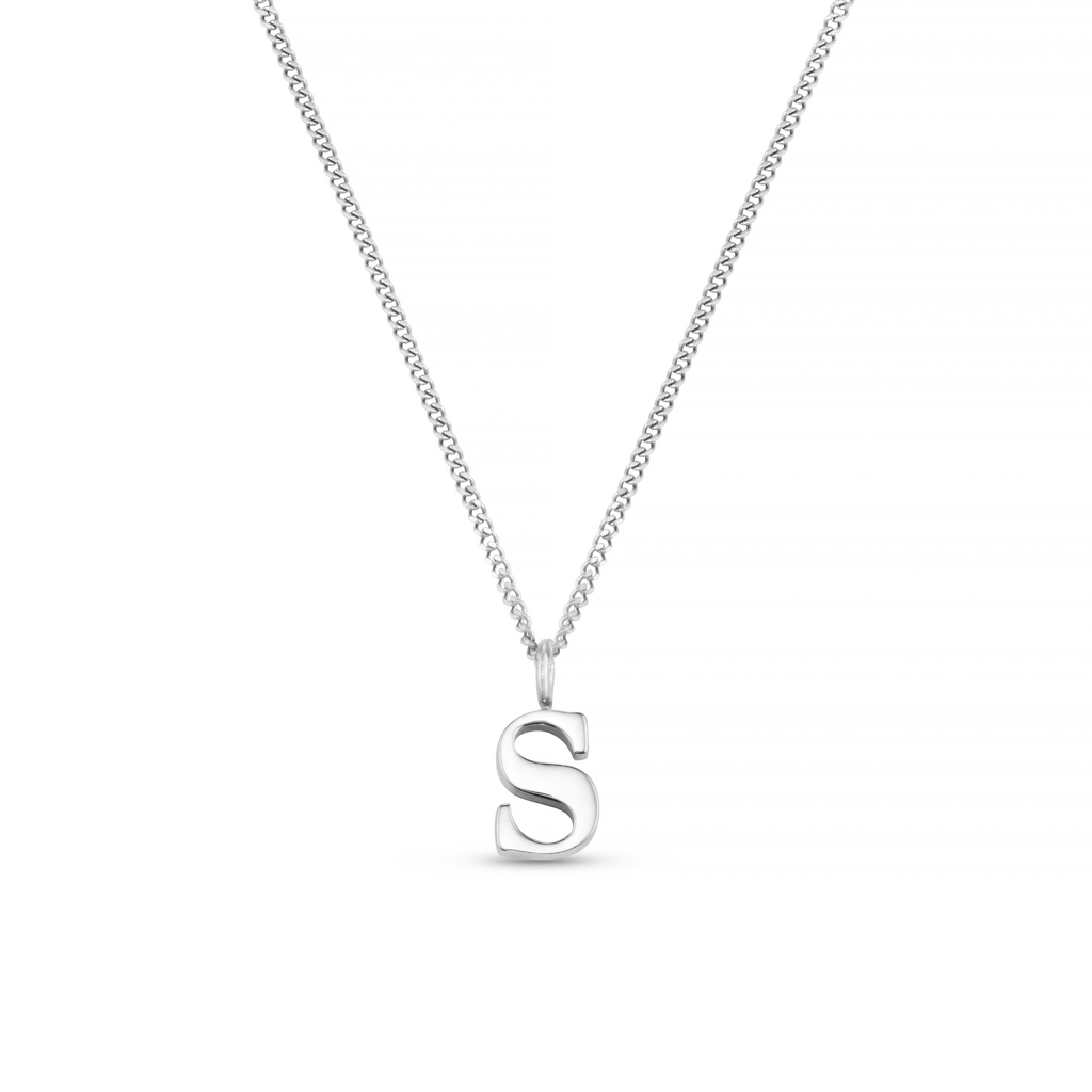 LUXE S Initial Necklace - Silver