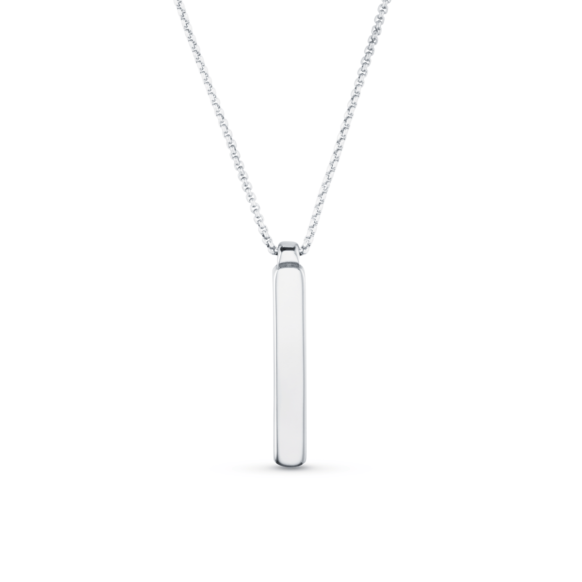 Solid Bar Necklace - Silver