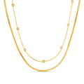 Stationed Crystal & Snake 2-Row Necklace