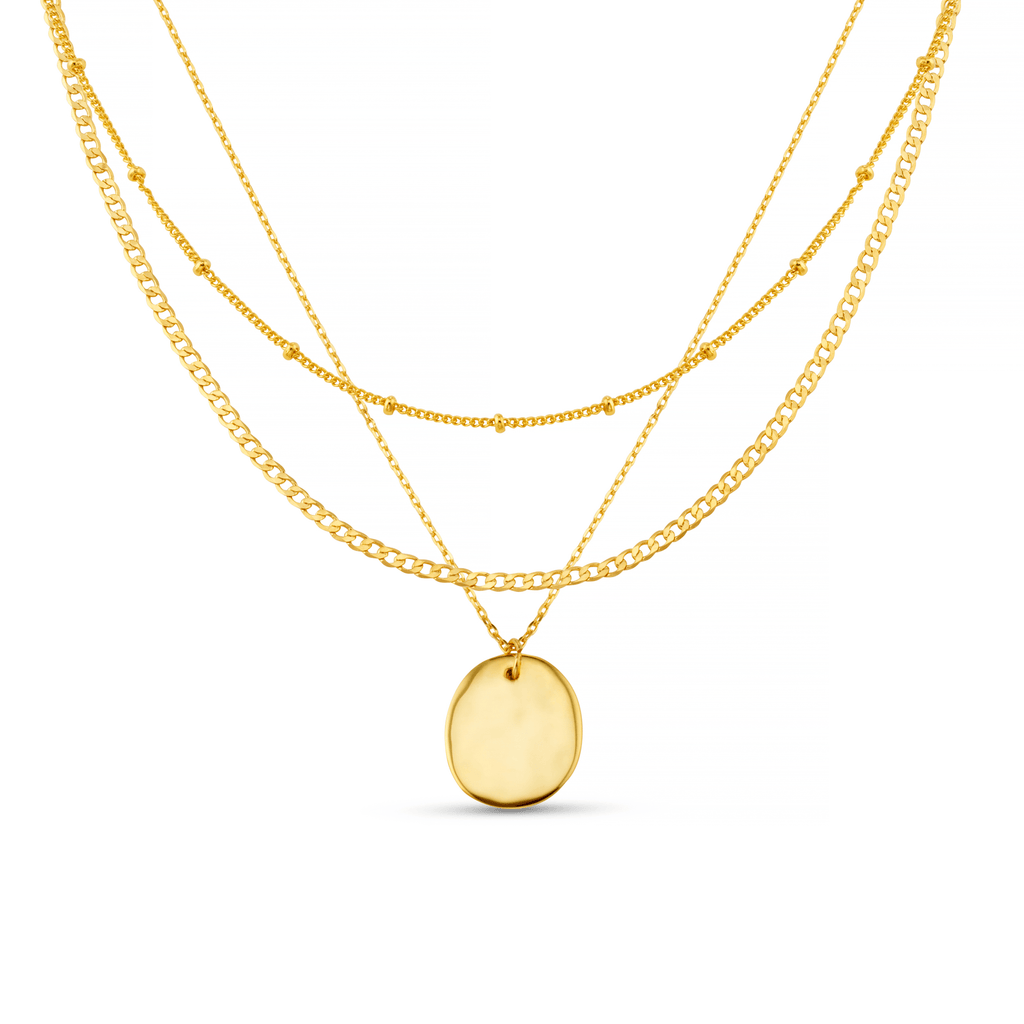 Polished Molten Coin 3-Row Necklace