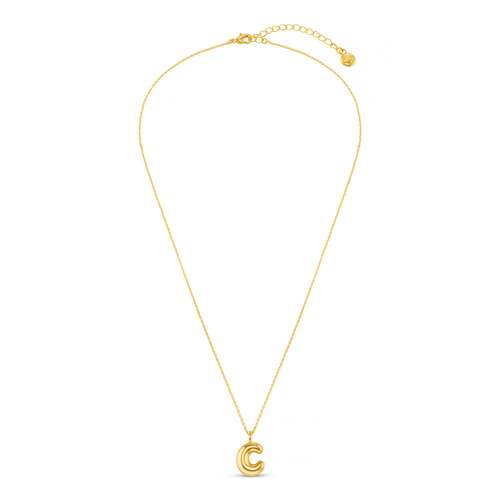 C Bubble Initial Necklace