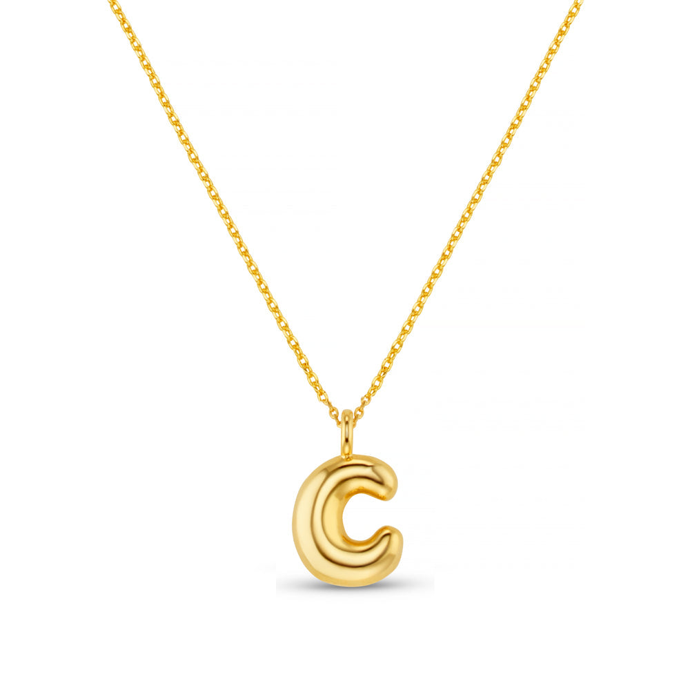 C Bubble Initial Necklace