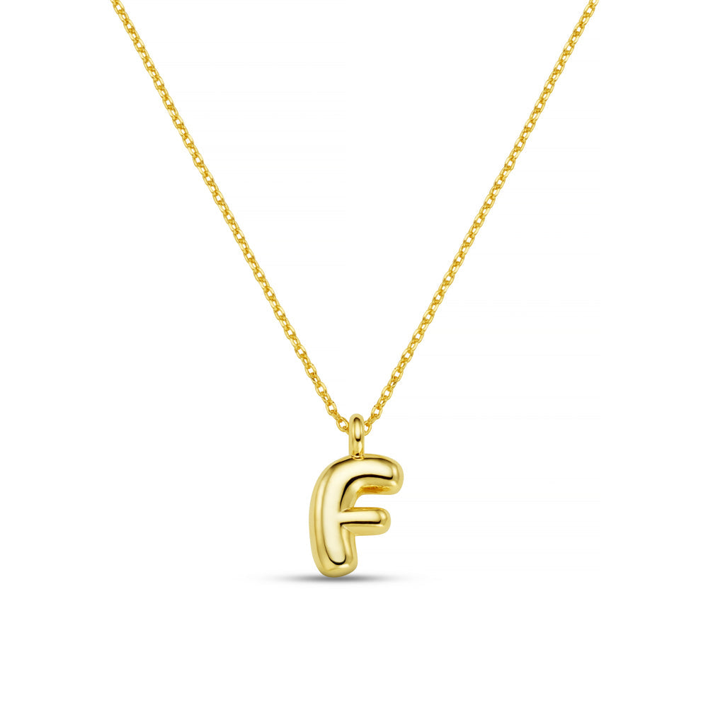 F Bubble Initial Necklace
