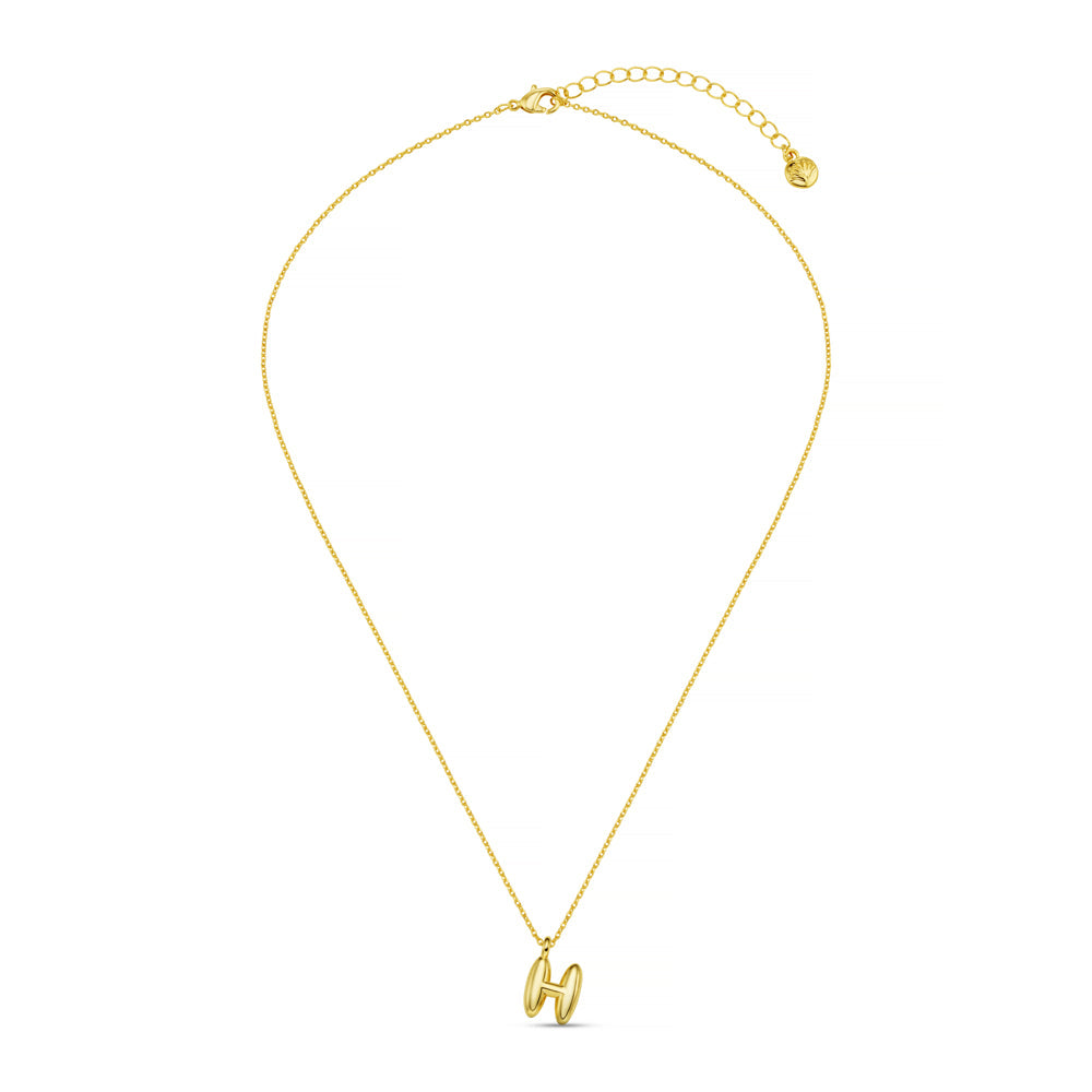 H Bubble Initial Necklace