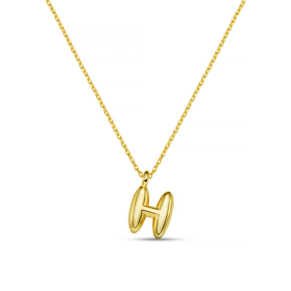 H Bubble Initial Necklace