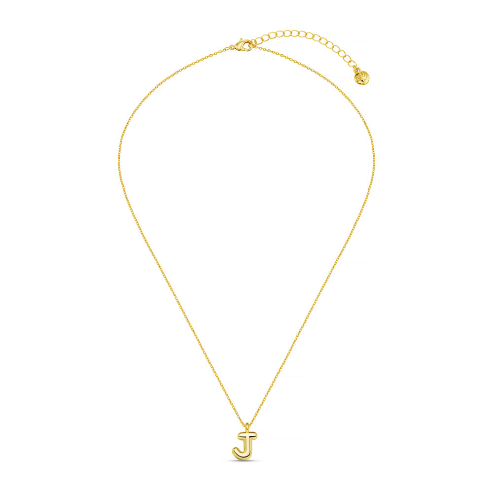 J Bubble Initial Necklace