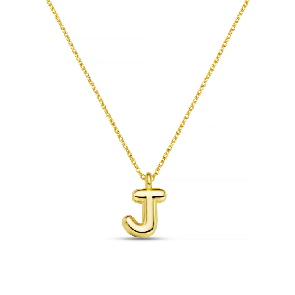 J Bubble Initial Necklace