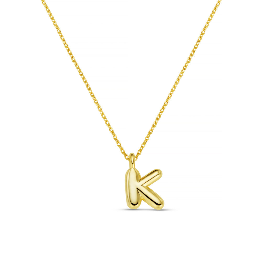K Bubble Initial Necklace