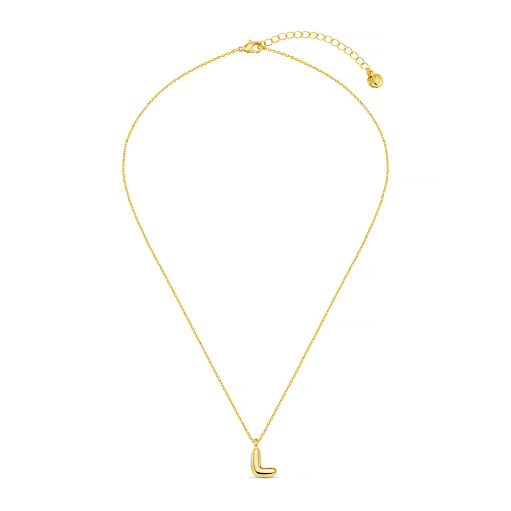 L Bubble Initial Necklace