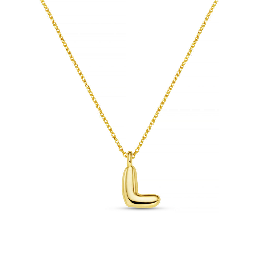 L Bubble Initial Necklace