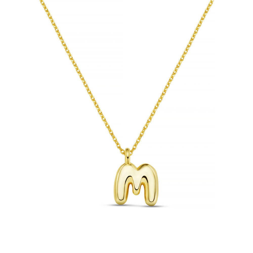 M Bubble Initial Necklace