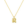 R Bubble Initial Necklace