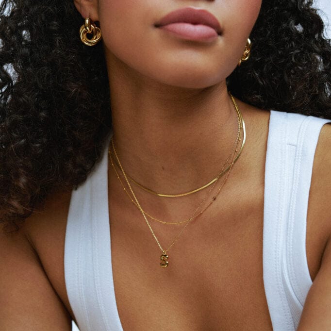 S Bubble Initial Necklace