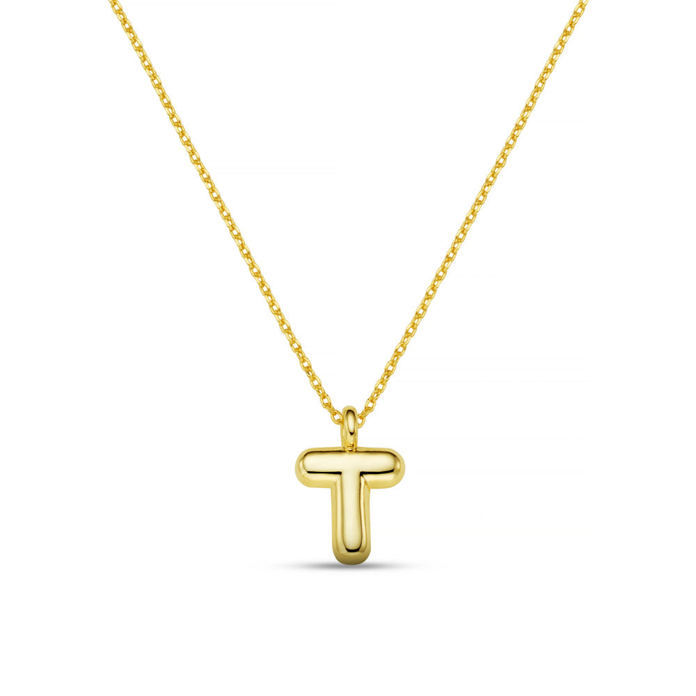 T Bubble Initial Necklace