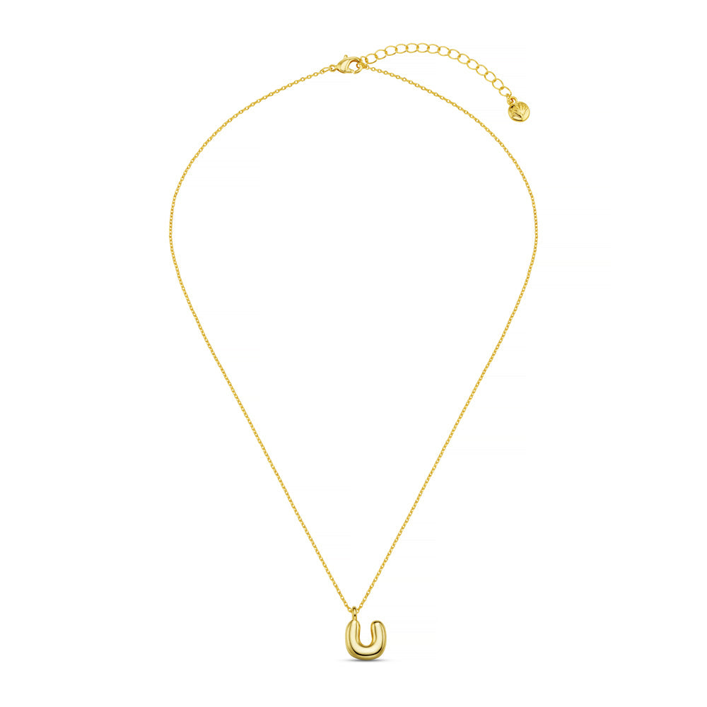 U Bubble Initial Necklace