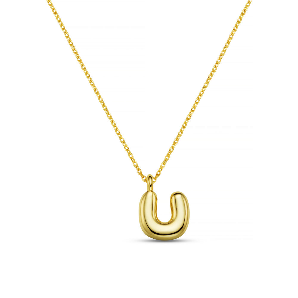 U Bubble Initial Necklace