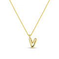 V Bubble Initial Necklace